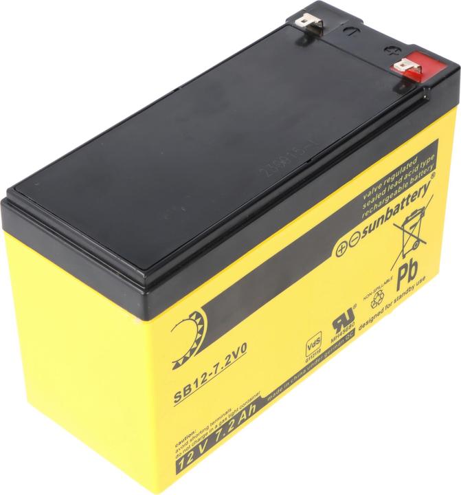 Produktbild AccuCell Sun Battery SB12-7.2V0 Akku, 12V 7,2Ah, 7.2-12L, AGM Bleiakku (12 V, 7.20 Ah)