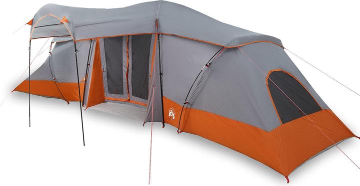 Actual product image VidaXL Family tent with windows Dome grey and orange for 6 people Waterproof (Dome tent, 6 persons)