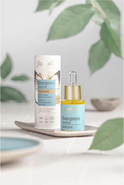 Image du produit Farfalla Huile visage hydratante Rosengeranie huile (15 ml, Huile visage)