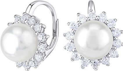 Silvego Beautiful silver earrings with real white pearl LPS0156A