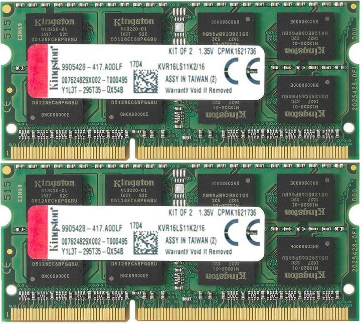 Actual product image Kingston ValueRAM (2 x 8GB, 1600 MHz, DDR3L-RAM, SO-DIMM)
