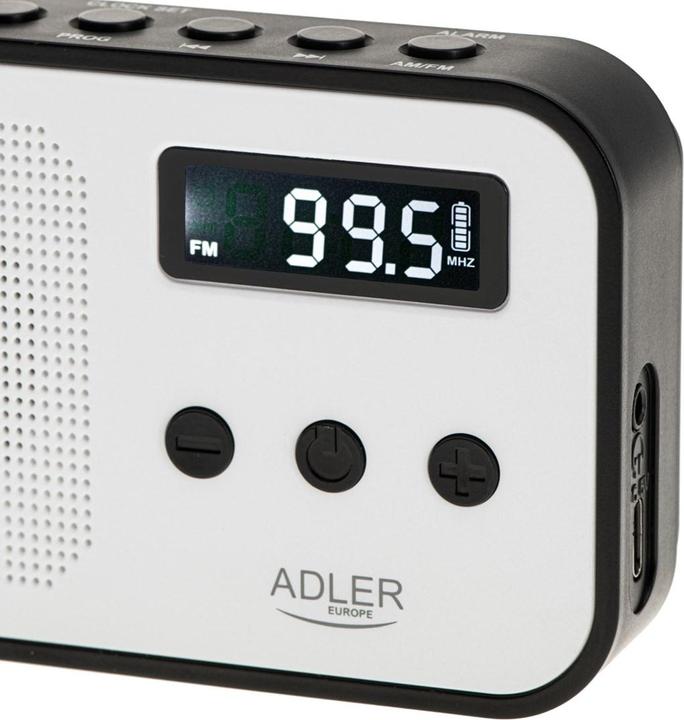 Actual product image Adler Interactive solution | Digital radio PLL AM/FM | AD 1907 | Alarm function | White/Black (AM, PLL, FM, VHF)