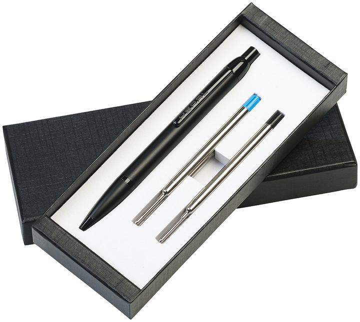 Actual product image Pearl High quality retractable biros in gift box with 4 refills (Black)