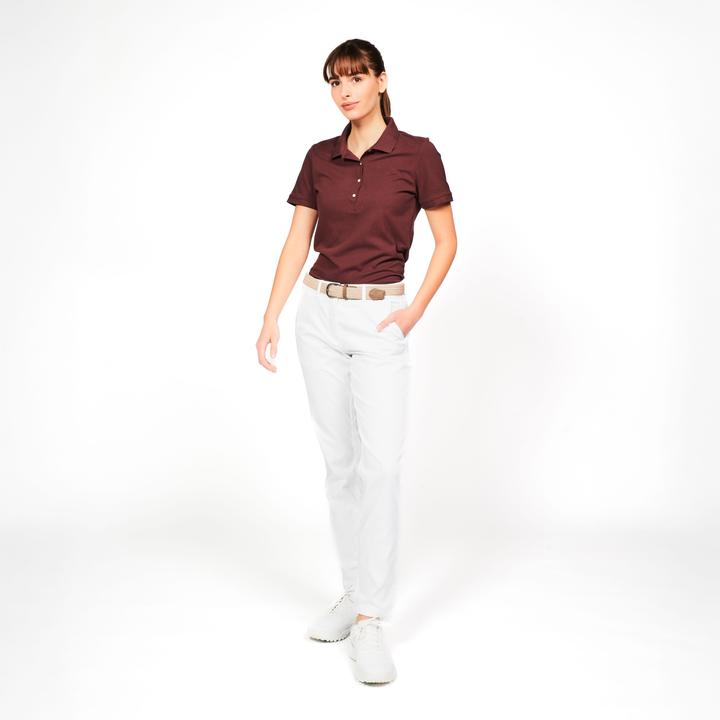 Produktbild Inesis Damen Golf Poloshirt kurzarm Baumwolle - MW500 dunkelbraun (XXL)