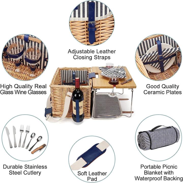 Actual product image HappyPicnic Wicker picnic basket
