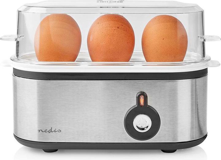Actual product image Nedis Egg boiler - Lid & holder are dishwasher safe - Egg holder with measuring cup - Soft, With (EU plug)