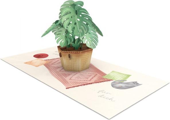 Actual product image Pop-Up Karte - Katze mit Pflanze - Alles Liebe