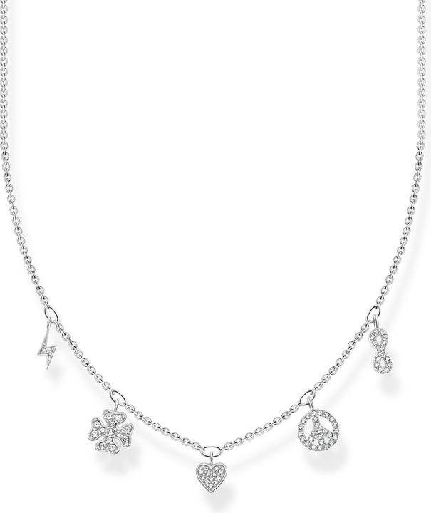 Actual product image Thomas Sabo Lightning Clover Peace Heart & Infinity Necklace (925 sterling silver, 38 - 42 cm)