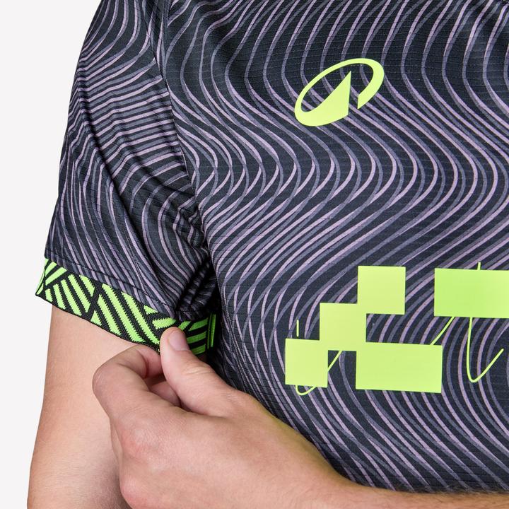 Actual product image Kipsta Damen/Herren Fussball Trikot kurzarm - VIRALTO II Wavy schwarz/neongelb (S)