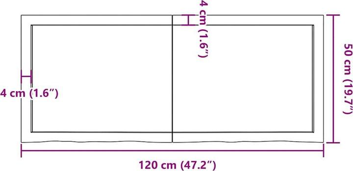 Produktbild VidaXL Oak Nature (120 x 50 x 6 cm)