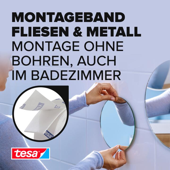 Actual product image tesa Powerbond double-sided mounting tape for tiles & metal (19 mm)