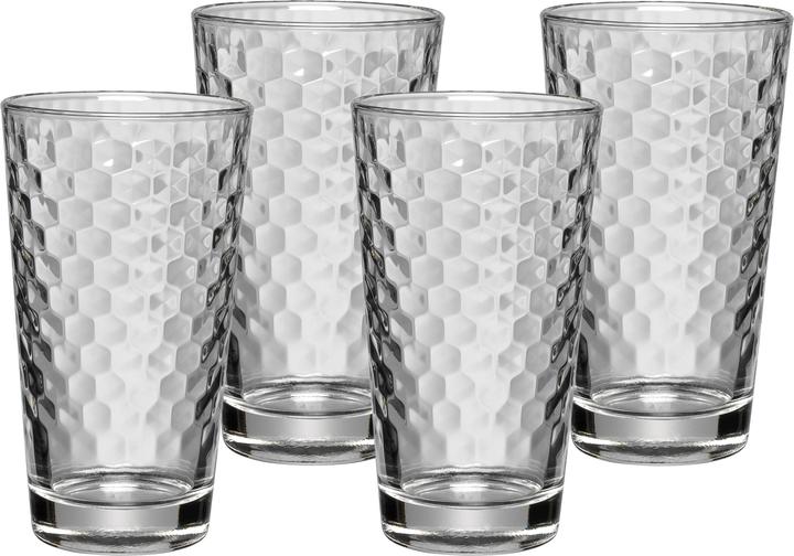 Produktbild WMF Longdrinkgläser Set 4tlg 275ml Wabenmuster Kristallglas hitzebeständig (0.28 l, 4 x)