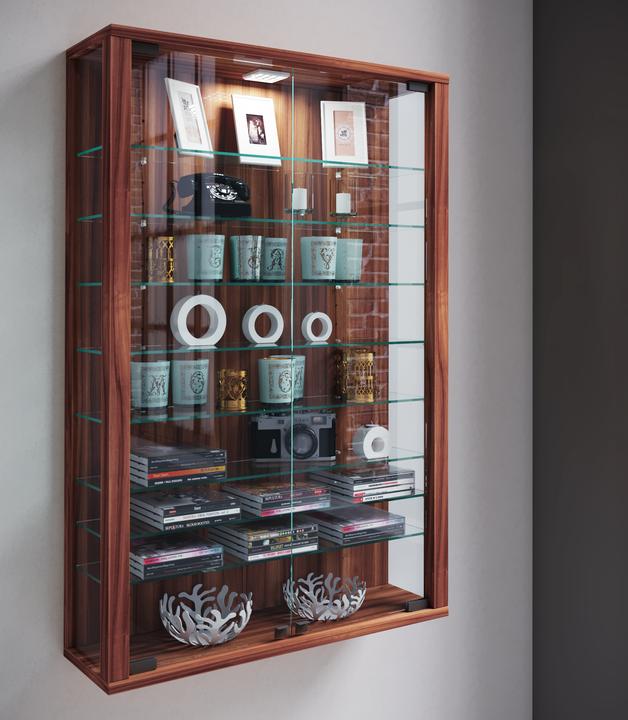 Actual product image VCM Collection wall display case wood glass Vitrosa Mini (59 x 18 x 90 cm)