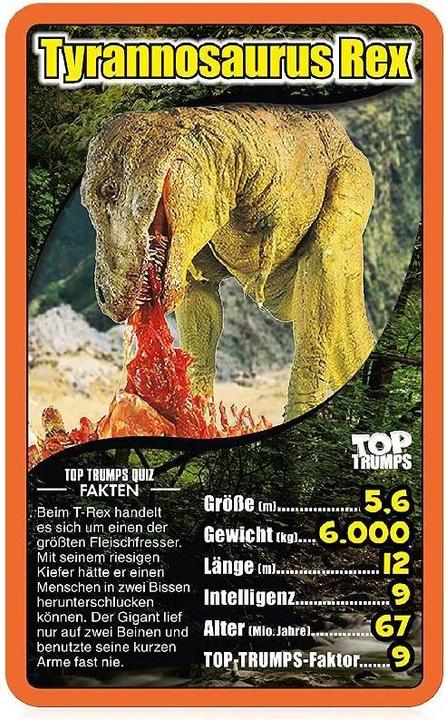 Produktbild Winning Moves WIN47148 - Top Trumps: Dinosaurier - Kartenspiel (DE), für 2+ Spieler, ab 8 Jahren (Deutsch)