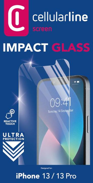 Image du produit Cellularline Impact Glass (1 pièce(s), Apple iPhone 13, Apple iPhone 13 Pro)