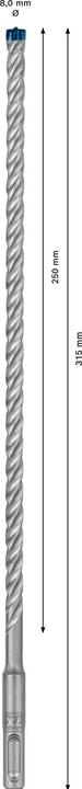 Immagine prodotto Bosch Professional Zubehör Trapano a percussione EXPERT SDS plus-7X, 8 x 250 x 315 mm (8 mm)