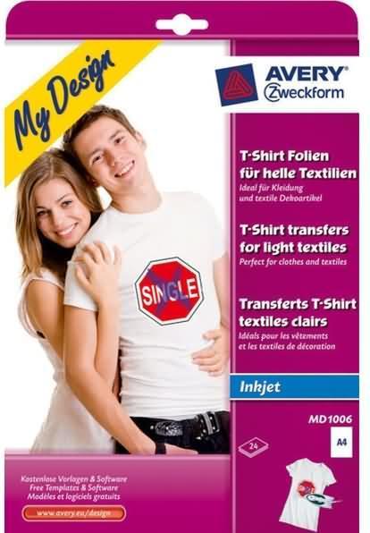 Produktbild Avery Transferfolien für helle Textilien (24 x)