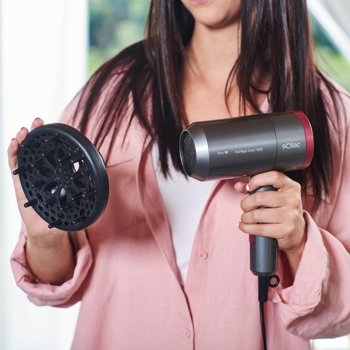 Image du produit Solac Hair&Go Ionic, Grey, Purple, anneau suspendu, 2000 W, 420 g