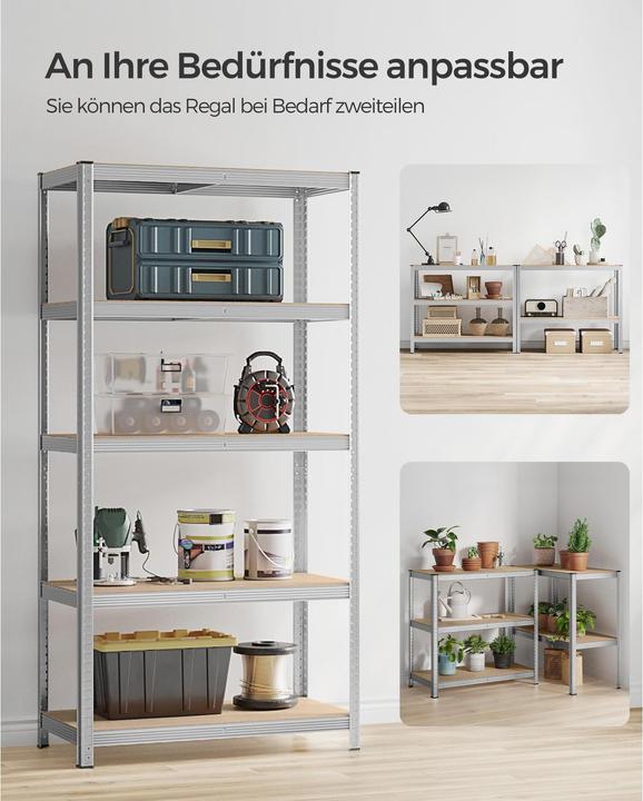 Immagine prodotto Songmics Scaffale per carichi pesanti GLR050E01 argento 100,0 x 50,0 x 200,0 cm