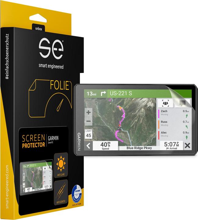 Smart Engineered se Entspiegelte 3D Tacho / Cockpit Schutzfolie (VPE 2) Garmin Zümo XT2