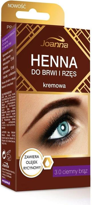 Produktbild Joanna Henna For Eyebrows And Eyelashes Cream 3.0 Dark Brown 15Ml (15 ml)
