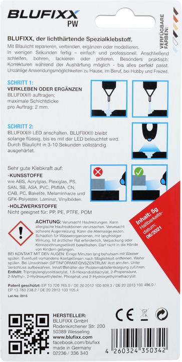 Actual product image Blufixx Set plastic + wood (5 g)