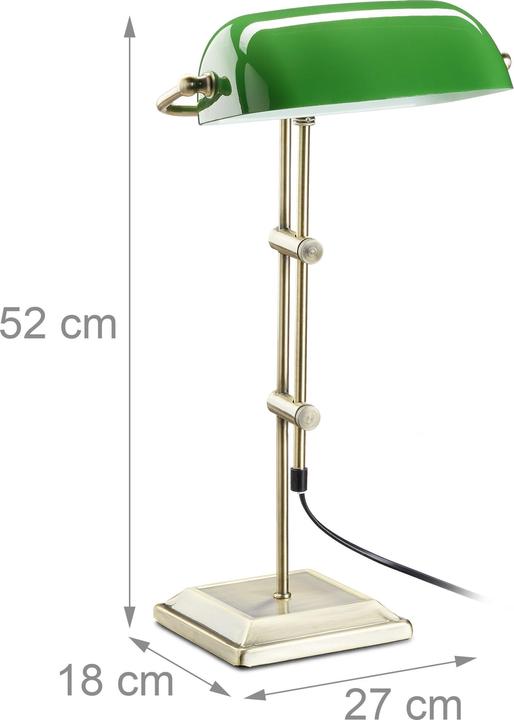Image du produit Relaxdays Lampe de banquier (E27)