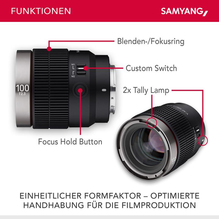 Produktbild Samyang V-AF 100mm T2.3, Sony E (Sony E, Vollformat)