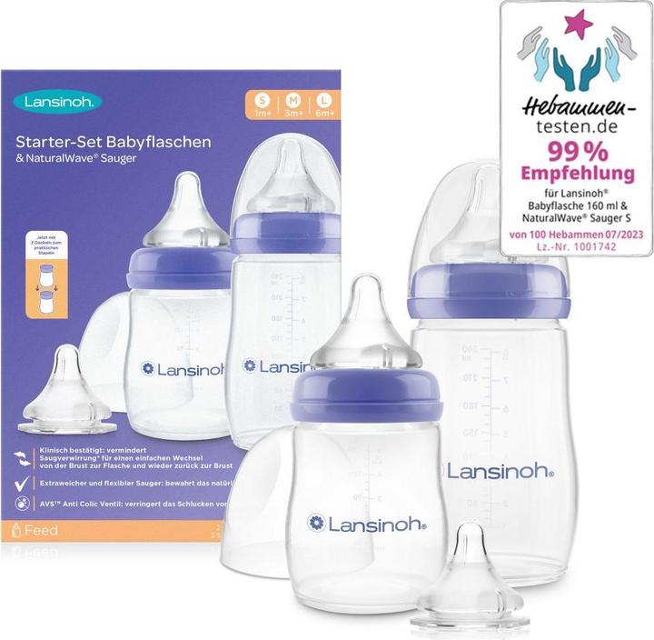 Actual product image Lansinoh Babyflaschen Starter-Set mit 2 PP Flaschen (160 ml & 240 (240 ml)