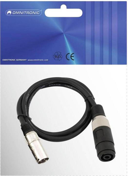 Actual product image Omnitronic Adapter cable Speaker(F)/XLR(M) 1m sw (1 m, XLR)