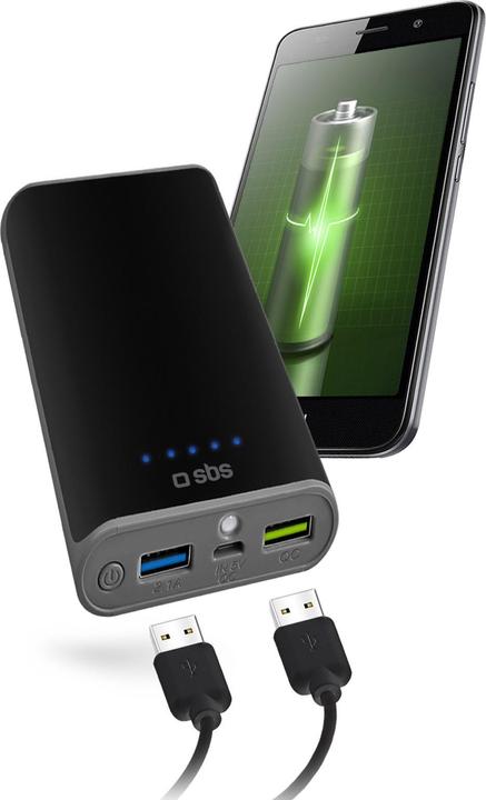 Actual product image SBS Portable charger with flashlight, 7800 mA (7800 mAh)