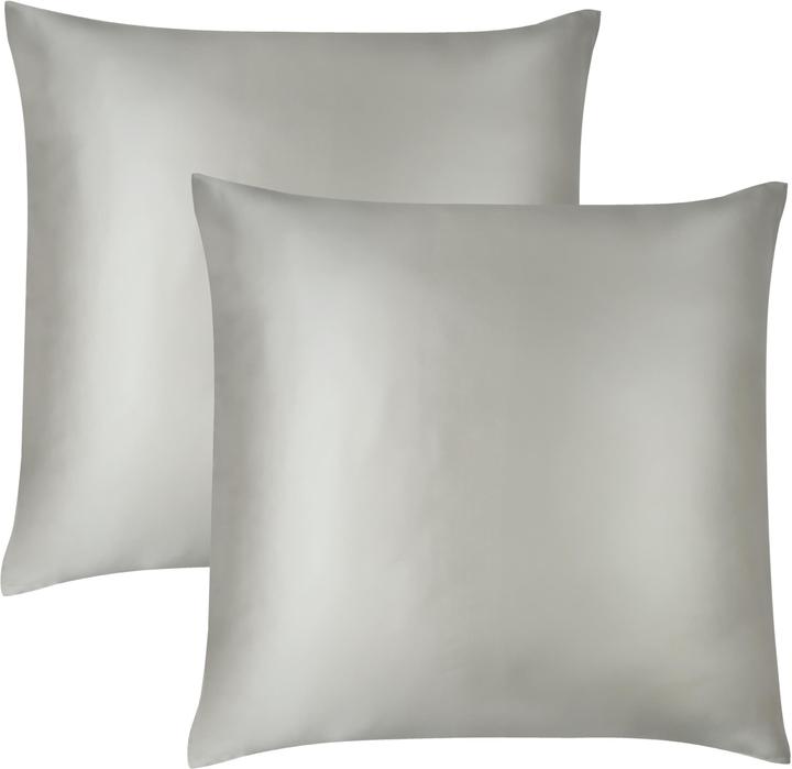 Aspero 2 x Seiden Kissenbezüge 80 x 80 cm (Duvetbezug, 80 x 80 cm)