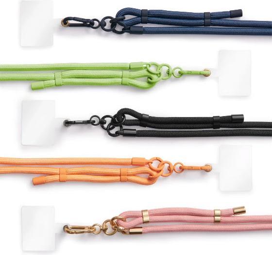Produktbild Hama Handyband zum Umhängen, universal, verstellbar, Karabiner, 2 m, Nude/Gold