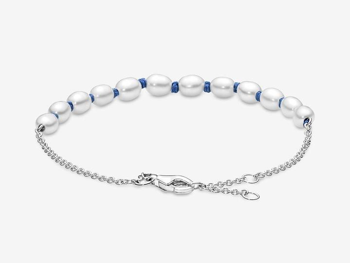 Produktbild Pandora Freshwater Cultured Pearl Blue Cord Armband (18 cm, Perlen, Sterling Silber 925)