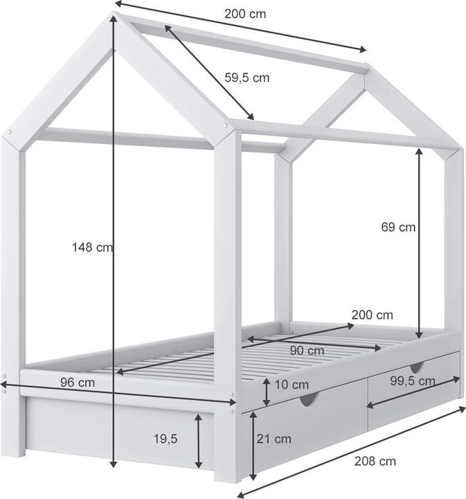 Produktbild VitaliSpa Hausbett Wiki (90 x 200 cm)