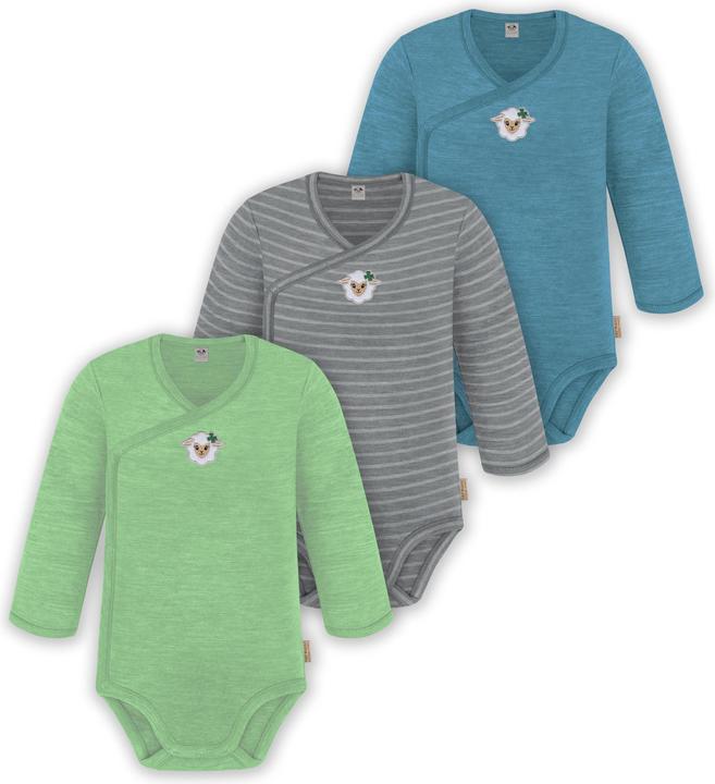 Immagine prodotto Normani Confezione da 3 pezzi di body a maniche lunghe in merino per bambino e bambina - 9355 (44)