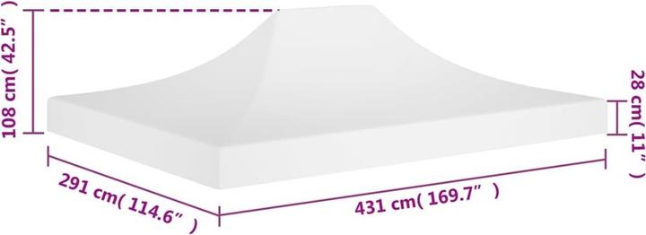 Actual product image VidaXL Toit de tente (290 cm, 290 cm)