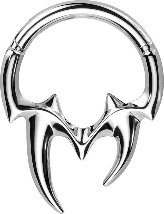 Produktbild Star Piercing Micro Segmentring klappbar silber Stammeszähne (ohne Messing, Chirurgenstahl 316L)