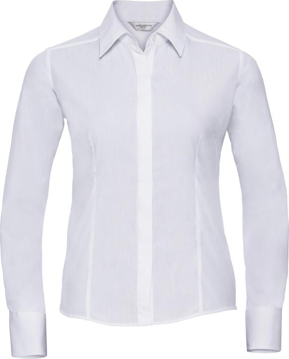 Produktbild Russell Collection Popelin Bluse Hemd Langarm pflegeleicht tailliert (L)