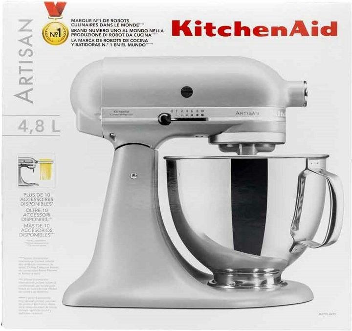 Produktbild KitchenAid 5KSM125EFG 4,8L Küchenmaschine, matt-grau (300 W)