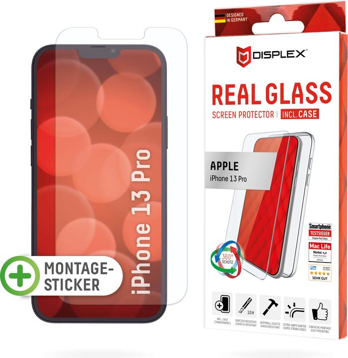 Productafbeelding Displex Real Glass, 2D Panzerglas + Handyhülle (1 Stuk, Apple iPhone 13 Pro)