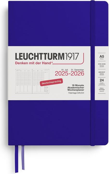 Leuchtturm1917 LEUCHTTURM 1W2/S MED.18mon HC INK (A5, Deutsch)