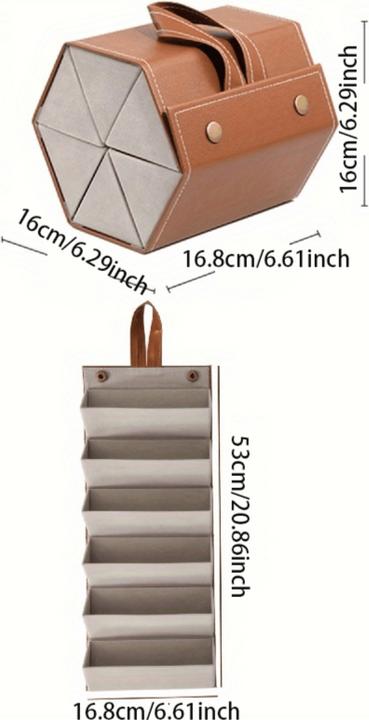 Produktbild Only-Bags.Store Premium-Sonnenbrillen-Aufbewahrungs-Organizer, Brillen-Klapp-Reiseetui, hängende Display-Stütze