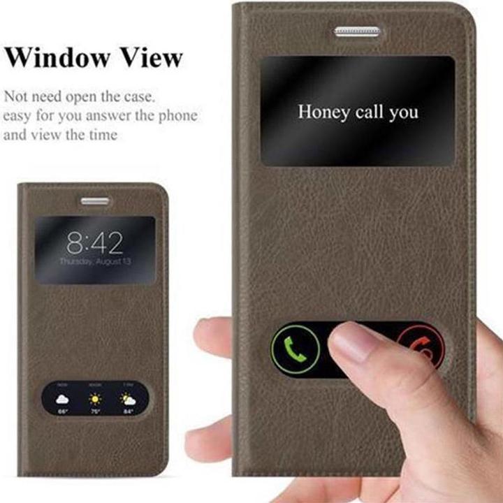 Actual product image Cadorabo Book with View double window cover (Samsung Galaxy Grand Prime)