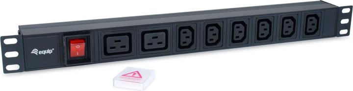 Produktbild equip Steckdosenleiste 1HE8fach IEC Alu. Sch