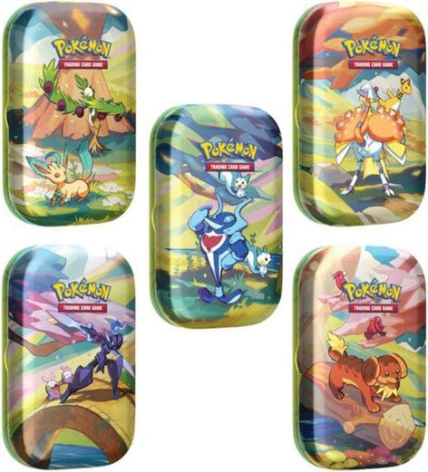 Image du produit Pokémon TCG - Vibrant Paldea Mini Tin (Espathra / Goomy / Leafeon / Oricorio / Pachirisu) assortiert (Anglais, Tin)