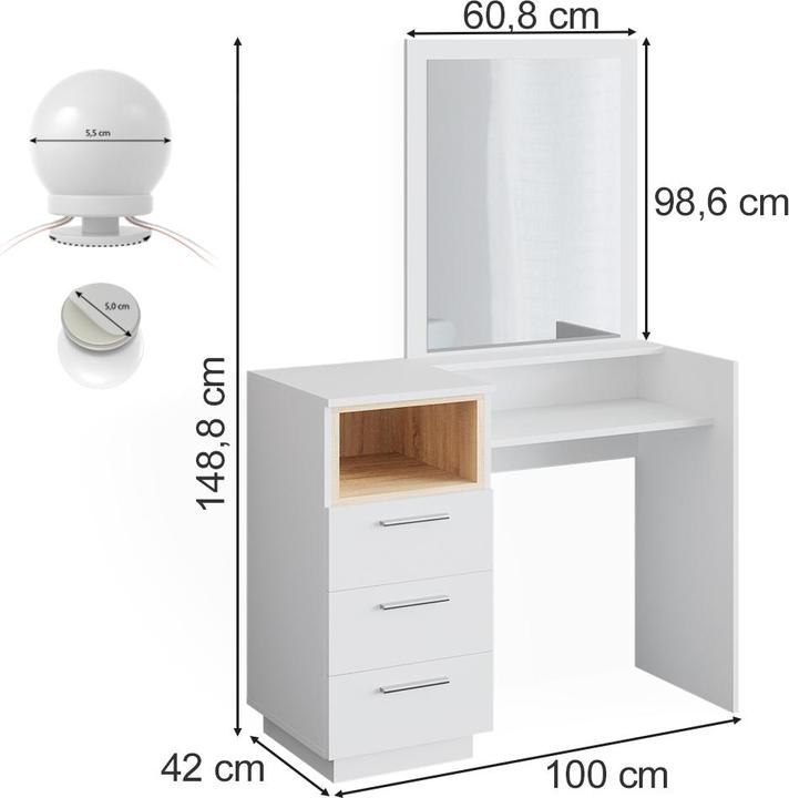 Produktbild Vicco Beatrice mit Beleuchtung (100 x 42 x 149 cm)