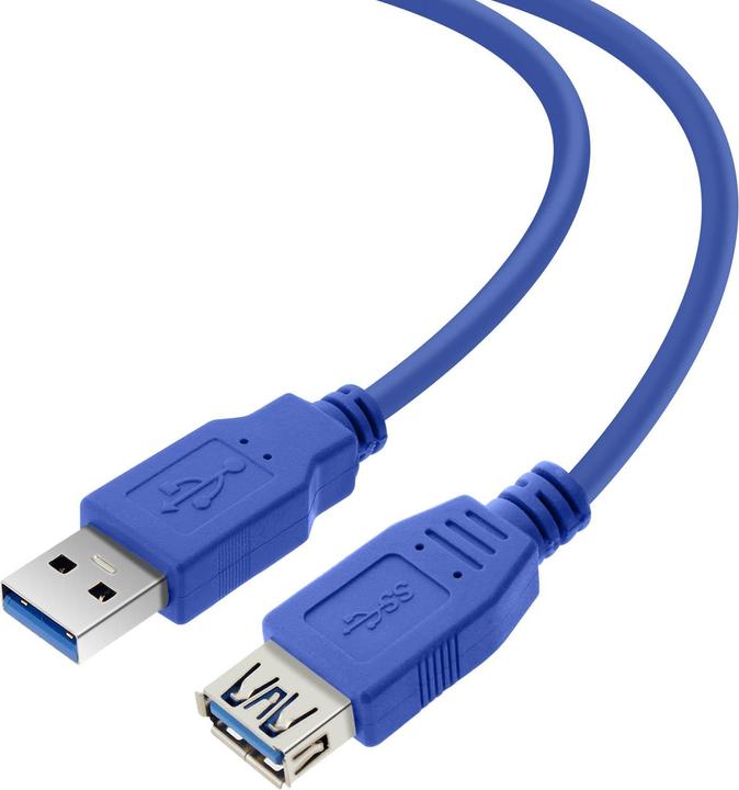 Actual product image LinQ USB 3.0 male/ USB 3.0 female extension cable, 3m, by - Blue (0.30 m, USB 3.0)