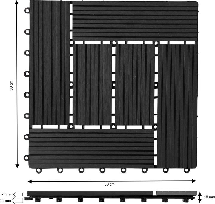 Produktbild Casaria WPC Fliesen (11 x, 30 x 30 x 2 cm)