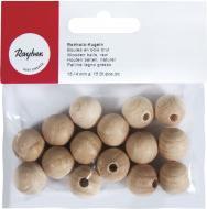 Rayher Raw wood balls, drilled, 15mm ø, 15 pieces